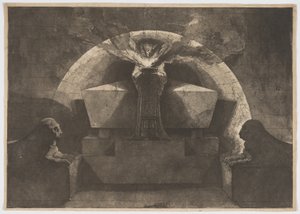 Graf met de Dood Staand door Louis Jean Desprez