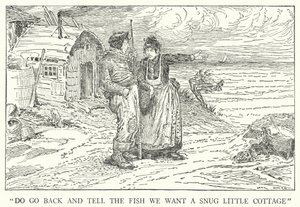 "Ga terug en vertel de vis dat we een knus klein huisje willen" (litho) door Louis John Rhead