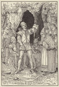 Hier is genoeg geld meester, zei Kleine John, Om de rekening te betalen door Louis John Rhead