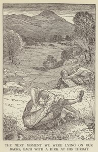 Illustratie voor Kidnapped door Robert Louis Stevenson door Louis John Rhead