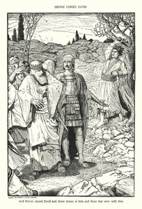 Shimei vervloekt David door Louis John Rhead