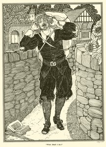 Wat moet ik doen? (gravure) door Louis John Rhead