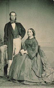Maximiliaan van Habsburg-Lorraine (1832-67) en Charlotte Saxe-Coburg-Gotha (1840-1927), Keizer en Keizerin van Mexico, voor hun vertrek naar Mexico, 1864 door Louis Joseph Ghemar