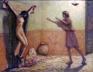 Gekruisigde vrouw door Louis Joseph Raphael Collin