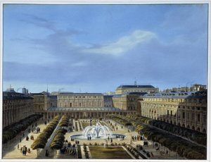 De tuin van het Palais-Royal - in "Parijs in 1837" door Arnout