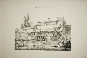 Molen bij Gravelle, I door Louis Jules Frederic Villeneuve