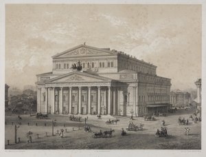 Bolshoi - Het Bolsjojtheater in Moskou, door Jacottet, Louis Julien (1806-?). Lithografie