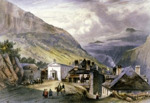 Het dorp Eaux chaudes, ca. 1850