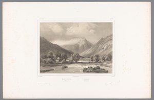 Zicht op de Gaustatoppen in Telemark door Louis Julien Jacottet
