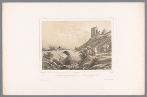 Zicht op de ruïne van het kasteel van Hammershus door Louis Julien Jacottet