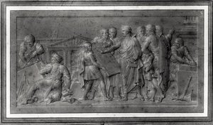 Verbeteringen voor Parijs, studie voor een laag reliëf door Louis Lafitte