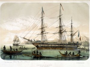 De Astrolabe en de Zélée arriveren in Noukahiva