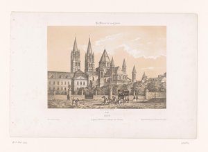 Zicht op de Abbaye aux Hommes met de Église Saint-Étienne te Caen