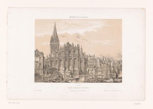 Zicht op de apsis van de Sint-Petruskerk te Caen