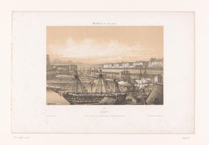 Zicht op het Arsenaal bij de haven van Brest