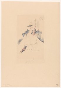 Groetende cancan-danseres door Louis Legrand (signed by artist)
