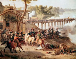 Napoleon Bonaparte geeft bevelen tijdens de Slag bij Lodi door Louis Lejeune
