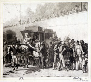 De aankomst van een diligence (heliogravure)