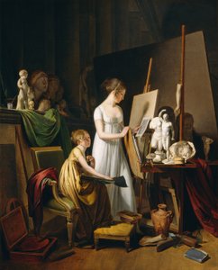 Een schildersatelier door Louis Leopold Boilly