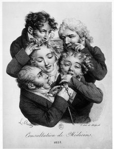 Consultatie met artsen, door Louis Boilly