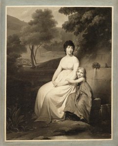 Portret van Thérèsa Tallien en haar dochter in een park door Louis Leopold Boilly