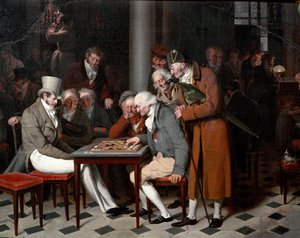 Het interieur van een café genaamd 