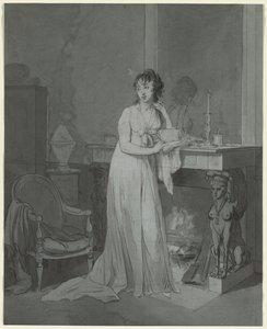 Vrouw voor een open haard, ca. 1803 door Louis Leopold Boilly