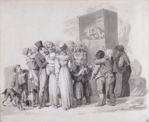 Louis-Léopold Boilly - De arme kat (sketch) door Louis Leopold Boilly