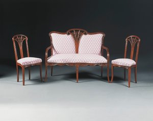 Mahoniehouten salonsuite, c.1900