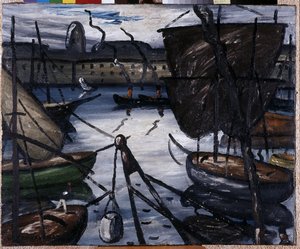 De oude haven door Louis Mathieu Verdilhan