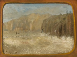 Twee Meeuwen en Kliffen, ca. 1913-1921 door Louis Michel Eilshemius