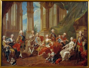 Koning Filips V (1683 - 1746) van Spanje en zijn familie (schets) door Louis Michel van Loo
