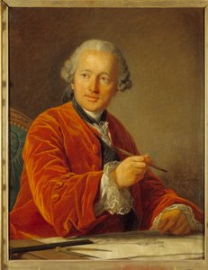 Portret van Germain Soufflot (1713-1780) architect van het Pantheon door Louis Michel van Loo
