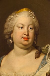 Barbara van Portugal of Braganza (detail) door Louis Michel van Loo