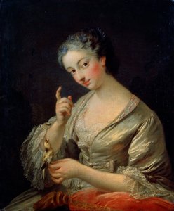 Dame met een vogel, 18e eeuw