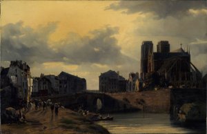Het koor van de Notre-Dame en de Hôpital-Dieu brug