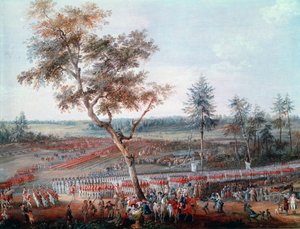 Beleg van Yorktown op 19 oktober 1781 (Detail) door Louis Nicolas van Blarenberghe