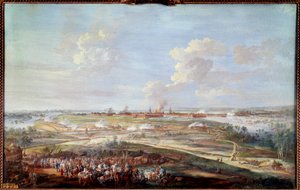 Uitzicht op het beleg van Menen door Lodewijk XV van 28 mei tot 4 juni 1744