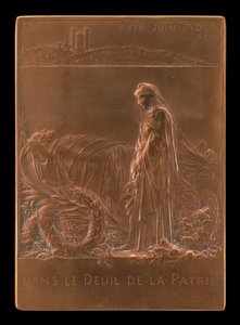 Frankrijk rouwt om de president van de republiek [achterzijde], 1894 door Louis Oscar Roty