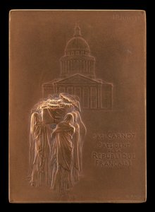 Het lichaam van president Sadi Carnot gedragen naar het Panthéon [voorzijde], 1894