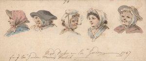 Hoofdtooien in Covent Garden door Louis Philippe Boitard