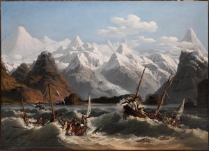 Schipbreuk voor de kust van Alaska
