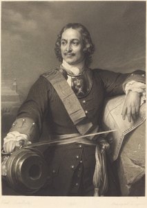 Peter de Grote van Rusland door Louis Pierre Henriquel after Paul Delaroche