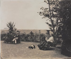 Zonder Titel (Man en Vrouw Ontspannen) door Louis Pierre Theophile Dubois de Nehaut