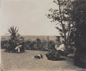 Zonder Titel (Man en Vrouw Ontspannen), ca. 1854 door Louis Pierre Theophile Dubois de Nehaut
