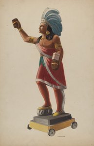 Cigar Store Indiaan, 1938 door Louis Plogsted