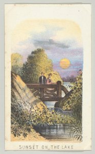 Zonsondergang op het meer, uit de serie, Uitzichten in Central Park, New York, Deel 2 door Louis Prang