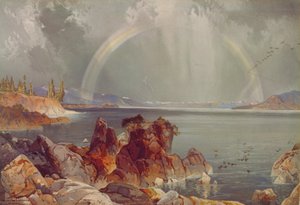 Yellowstone Meer, ca. 1875 door Louis Prang