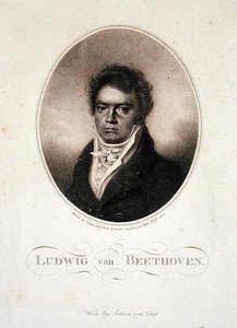Ludwig van Beethoven (1770-1827) gegraveerd door Blasius Hofel 1814 door Louis Rene (after) Letronne