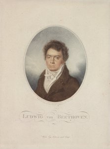 Ludwig van Beethoven (1770-1827) gegraveerd door Blasius Hofel (1792-1863) 1814 door Louis Rene Letronne